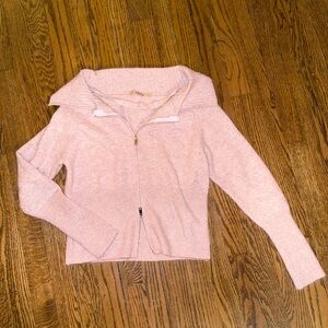 Pink sparkly zip up knit top bought from Audrey Japan in Harajuku